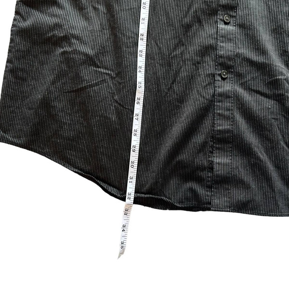 Van Heusen Traveler Black White Striped Button-Up Shirt Mens Size XXL - Picture 5 of 6